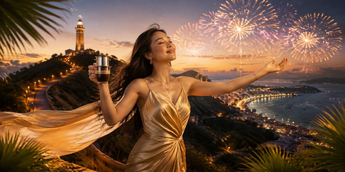 Người dùng tại Vũng Tàu thưởng cà phê trong khi theo dõi ưu đãi VIP